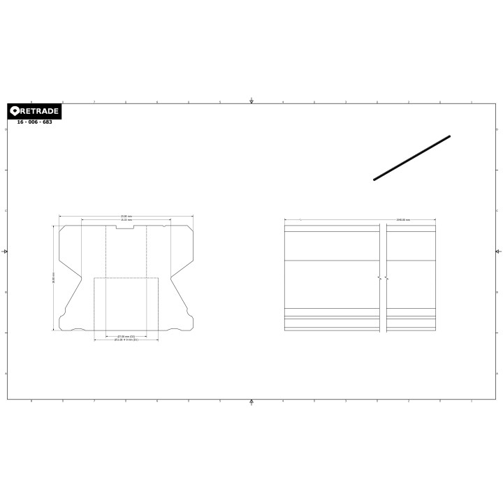 CNC 3D - Binario di Corsa per Cuscinetti - L 154cm