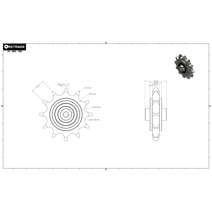 CNC 3D - Ingranaggio per Cinghia Dentatat su Cuscinetto a Sfere