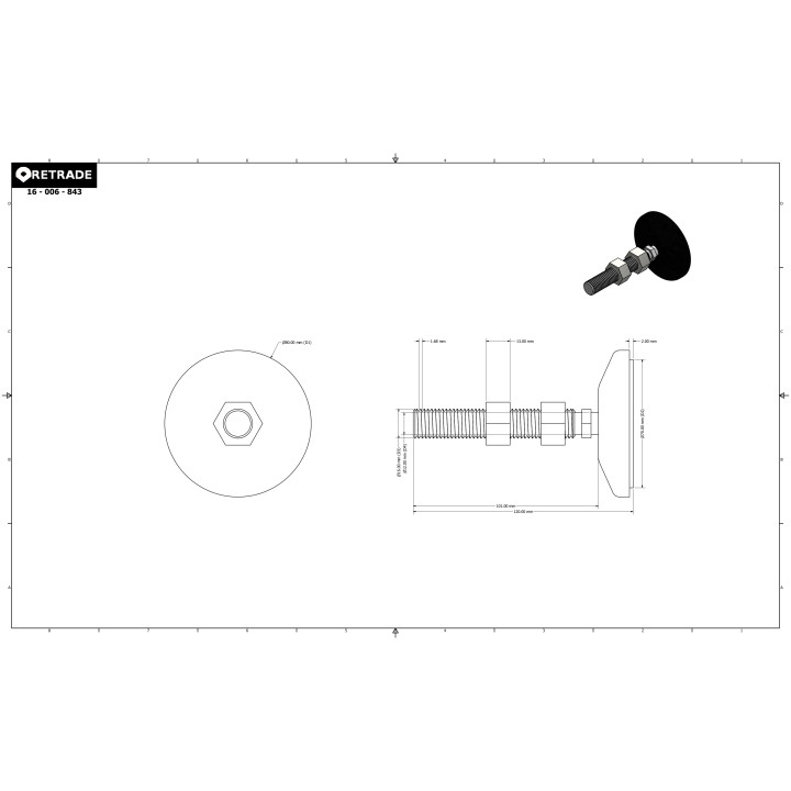 CNC 3D - Piedino del Macchina Regolabile