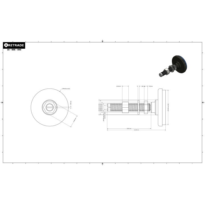 CNC 3D - Piedino del Macchina Regolabile