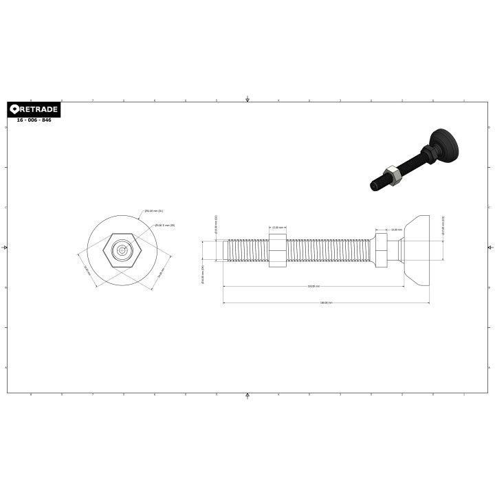 CNC 3D - Piedino del Macchina Regolabile