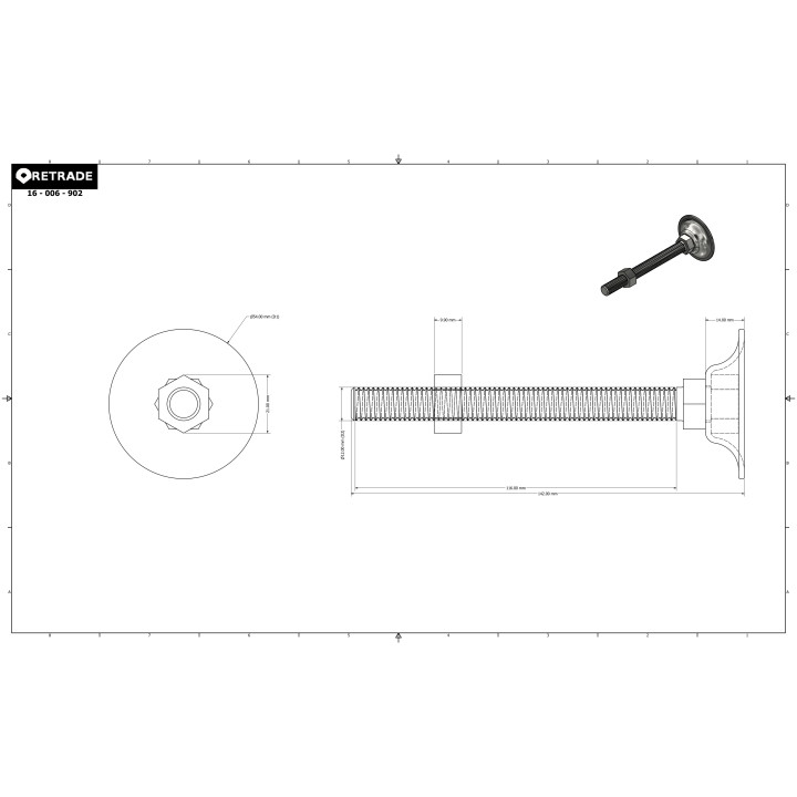 CNC 3D - Piedino/Gamba per Macchina Regolabile