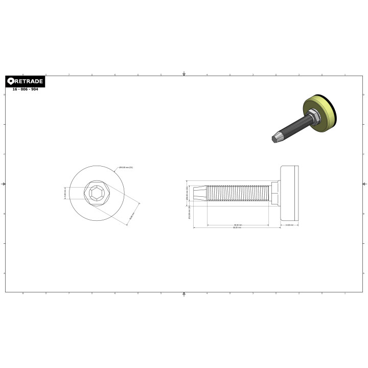 CNC 3D - Piedino/Gamba per Macchina Regolabile