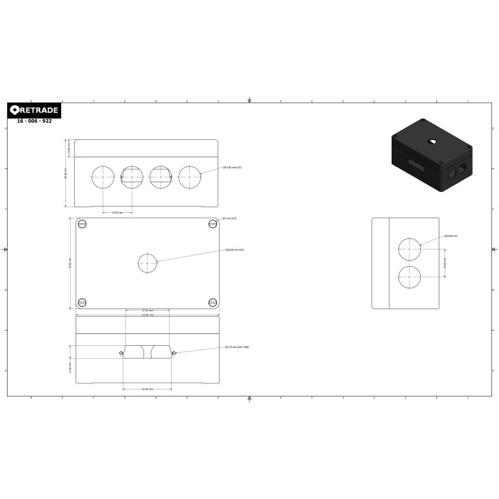 CNC 3D - Scatola di Derivazione in Metallo 79x175x49mm