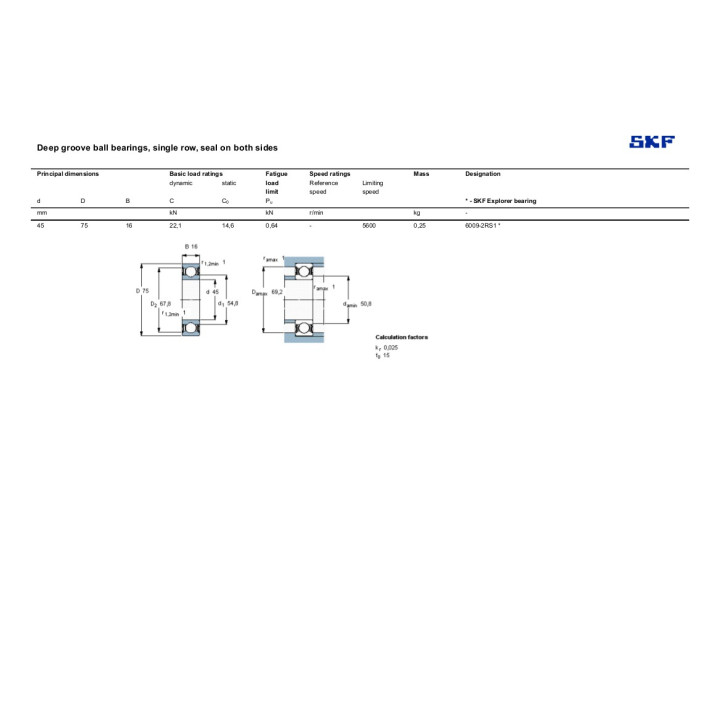 CNC 3D - Cuscineto a Sfera RS Pro 6005-2RS