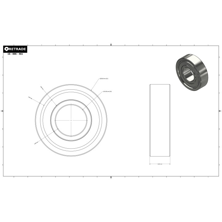 FAG 6001.2ZR - Cuscinetti a Sfere 12x28x8mm