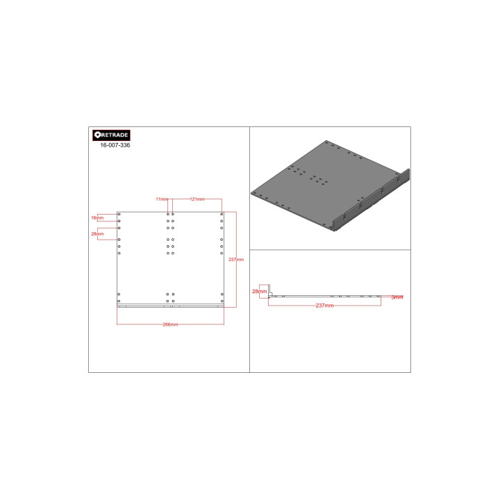 CNC 3D - Staffa per Armadio Rack Universale