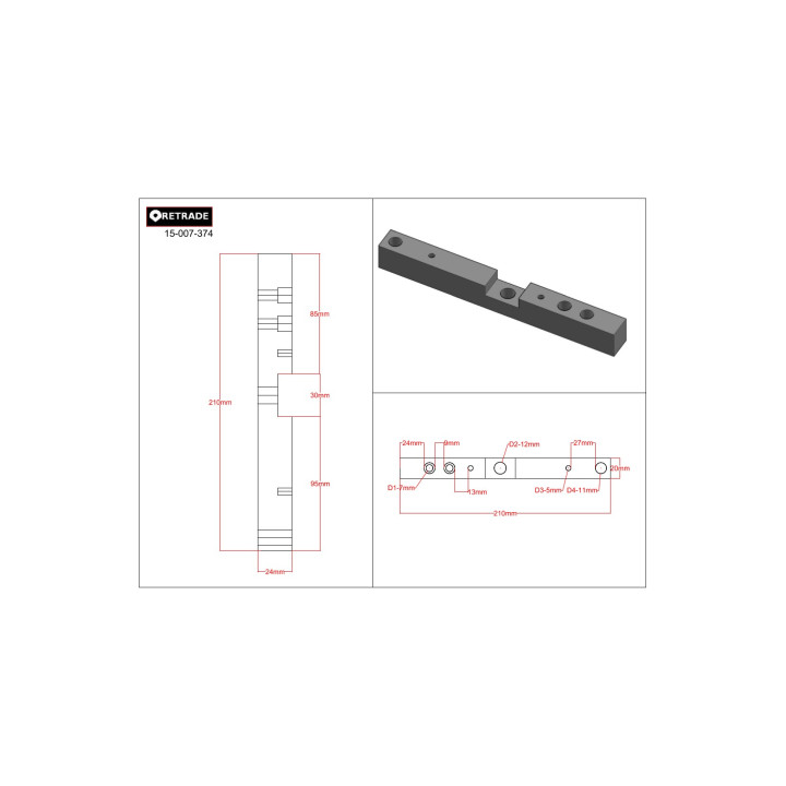 CNC 3D - Supporto in Alluminio