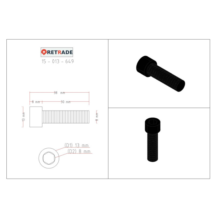 ABC - 6x Viti a Testa Cilindrica con Esagono Incassato 10.9