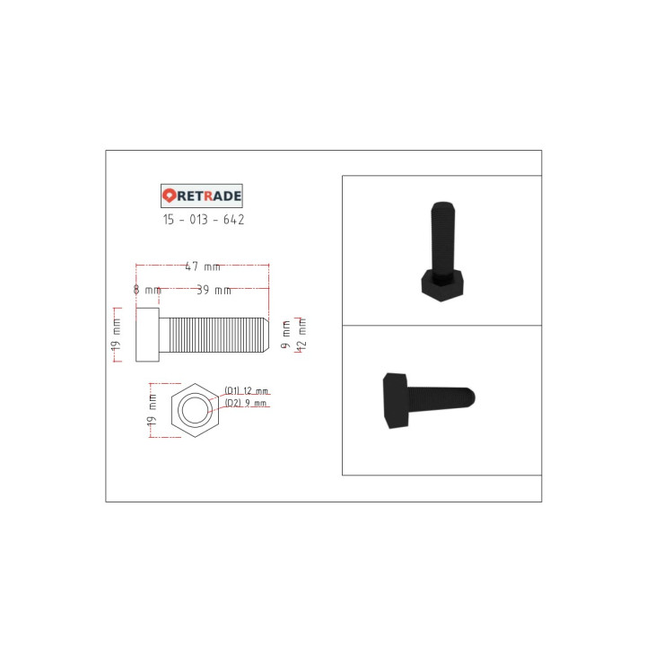 SBE - 9x Viti a Testa Esagonale 10.9