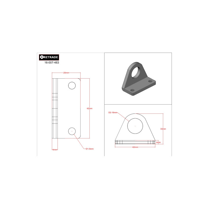 CNC 3D - Staffa Supporto a L