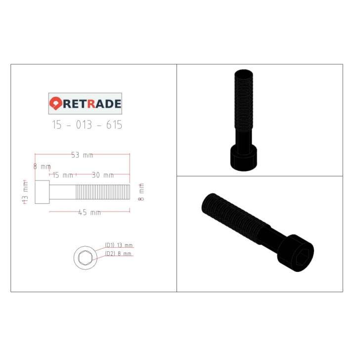 INBUS - 7x Viti a Testa Cilindrica con Esagono Incassato 10.9