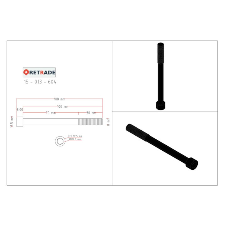 ABC - 8x Viti a Testa Cilindrica con Esagono Incassato 10.9