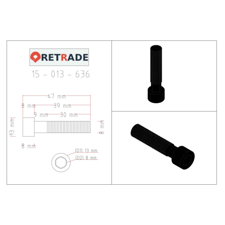 ABC - 3x Viti a Testa Cilindrica con Esagono Incassato 10.9