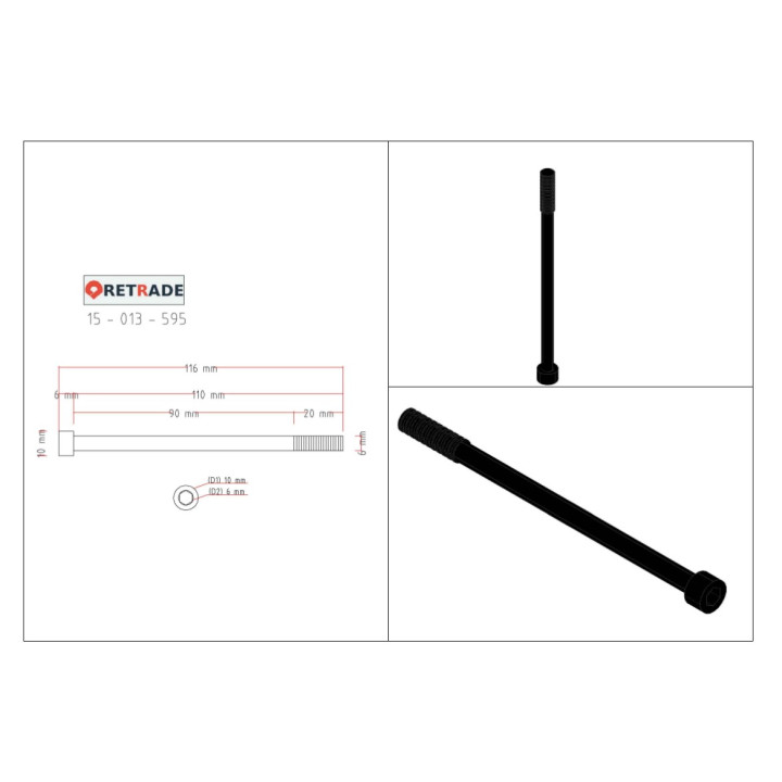 INBUS - 2x Viti a Testa Cilindrica con Esagono Incassato 10.9