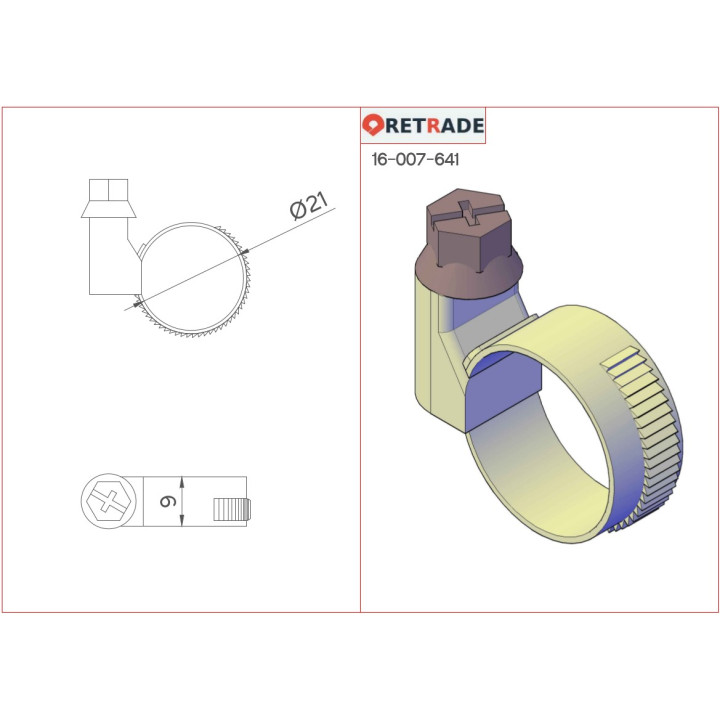 CNC 3D - 5 x Morsetto Stringitubo in Acciaio