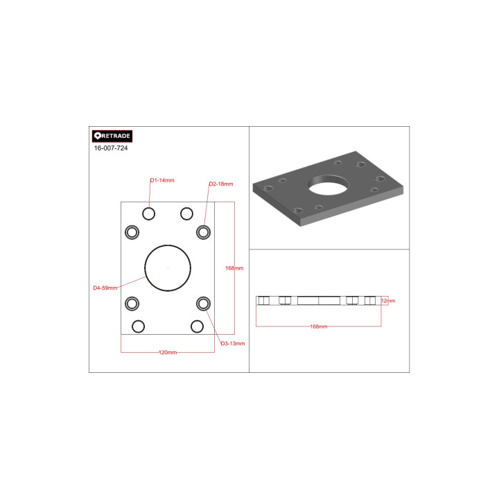 CNC 3D - Supporto per Pistoni Pneumatici in Metallo