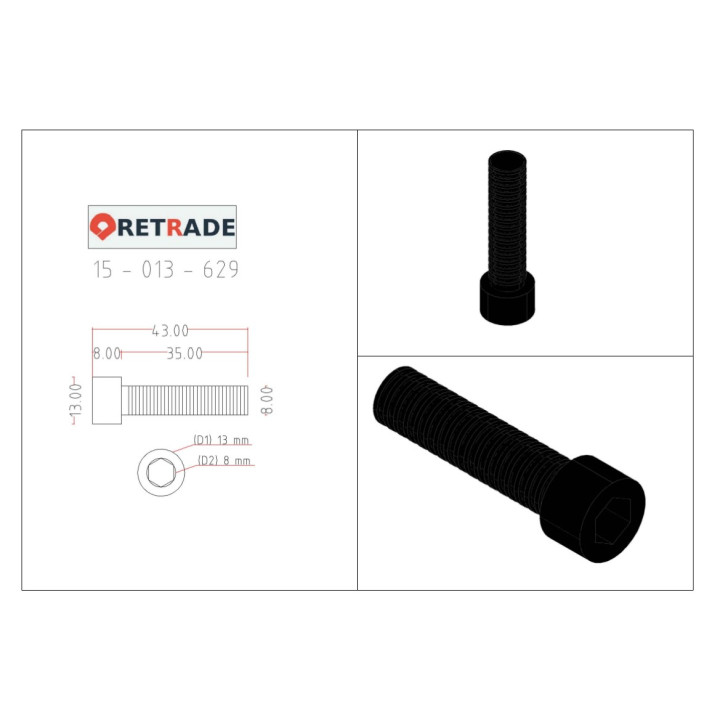 INBUS - 4x Viti a Testa Cilindrica con Esagono Incassato 10.9