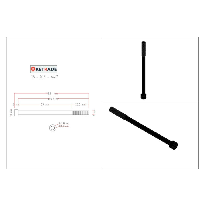 ABC - 2x Viti a Testa Cilindrica con Esagono Incassato 10.9