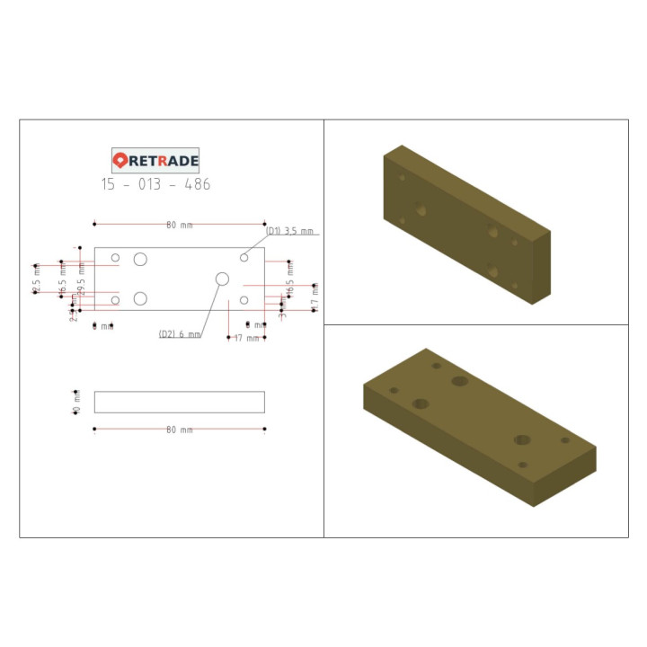 CNC 3D - Blocco di Supporto in Bronzo