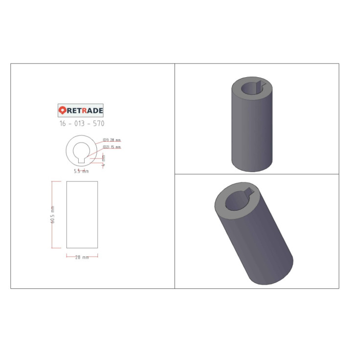 CNC 3D - Giunto per Albero Motore - L 60mm