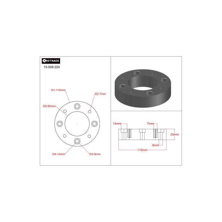 CNC 3D - Flanggia per Motore in Alluminio