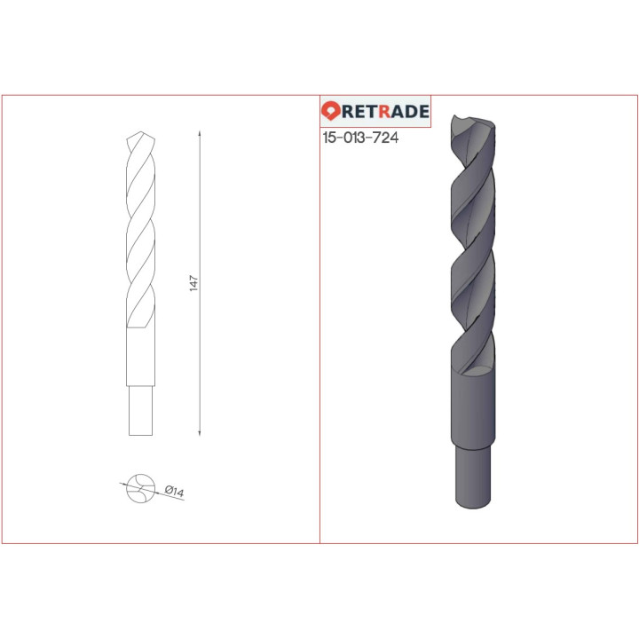 Punte Professionale per Metallo HSS 14mm