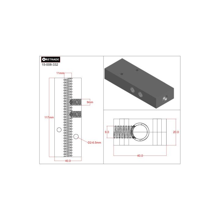 CNC 3D - Distributore Aria 2+2 Attacco