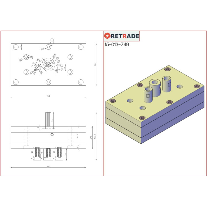 CNC 3D - Testata Multi Utensile a 3 Utensili per Legno o Alluminio