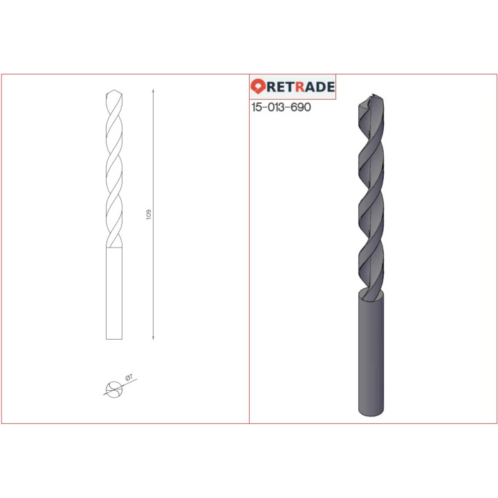 Punte Professionale per Metallo HSS 7mm