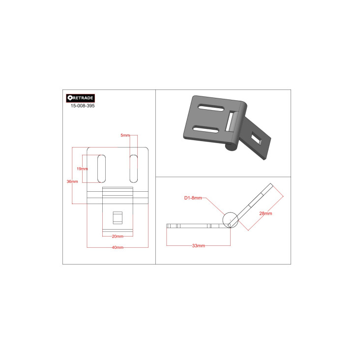 CNC 3D - 8 x Cerniere per Porte in Metallo
