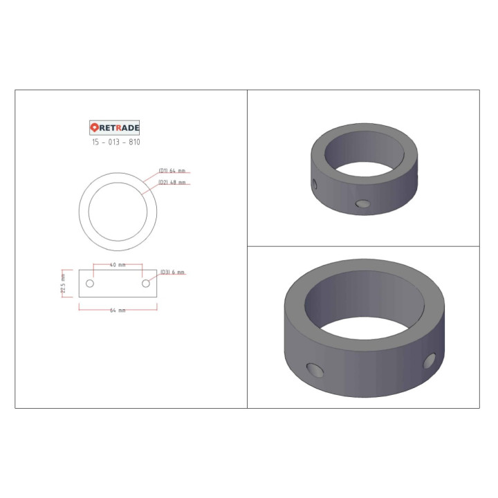 CNC 3D - Dado Cilindrico in Acciaio