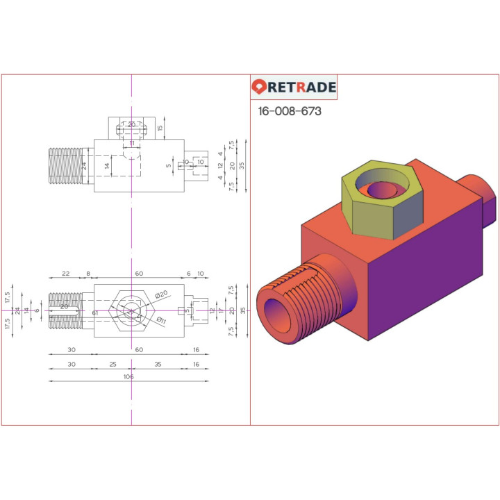 CNC 3D -  Regolatore di Portata Pneumatici M3/4"xF1/4"