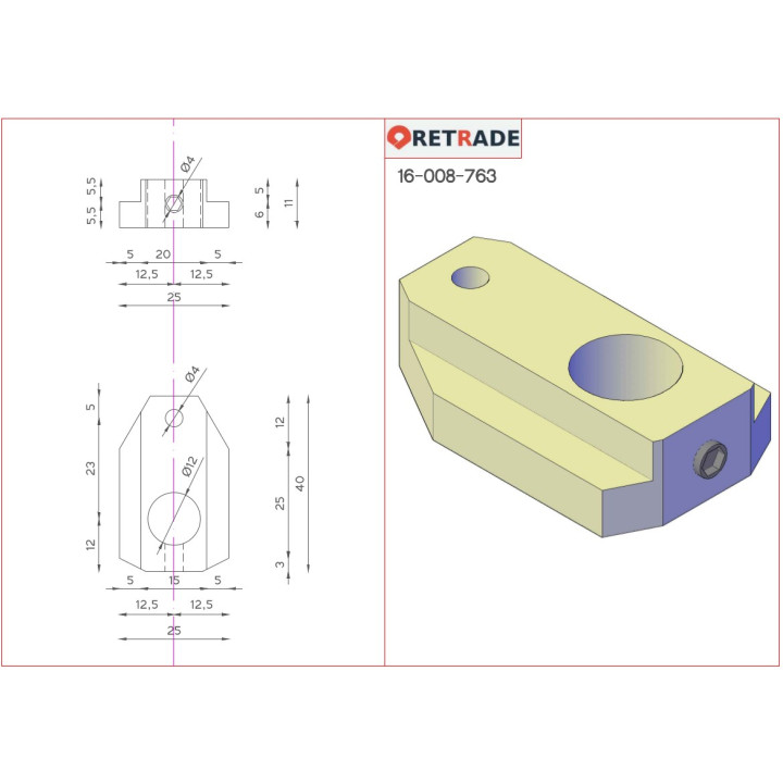 CNC 3D - 4 x Staffe di Supporto