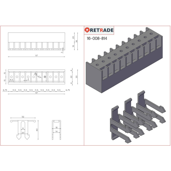 CNC 3D - Fermacavo in Plastica - Moeller