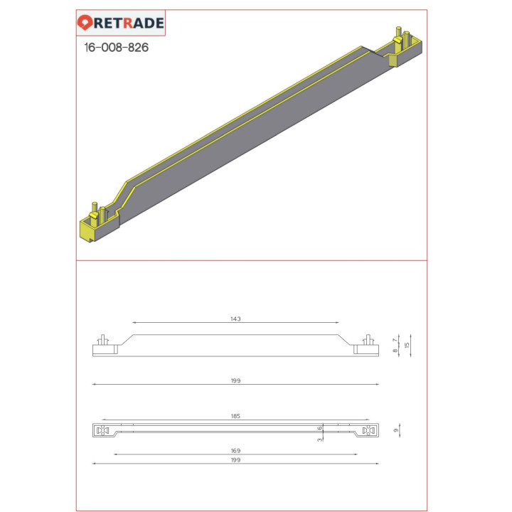 CNC 3D - Traversa di Guide in Plastica