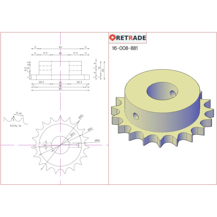 CNC 3D - Ingranaggio/Puleggia per Cinghie Dentata