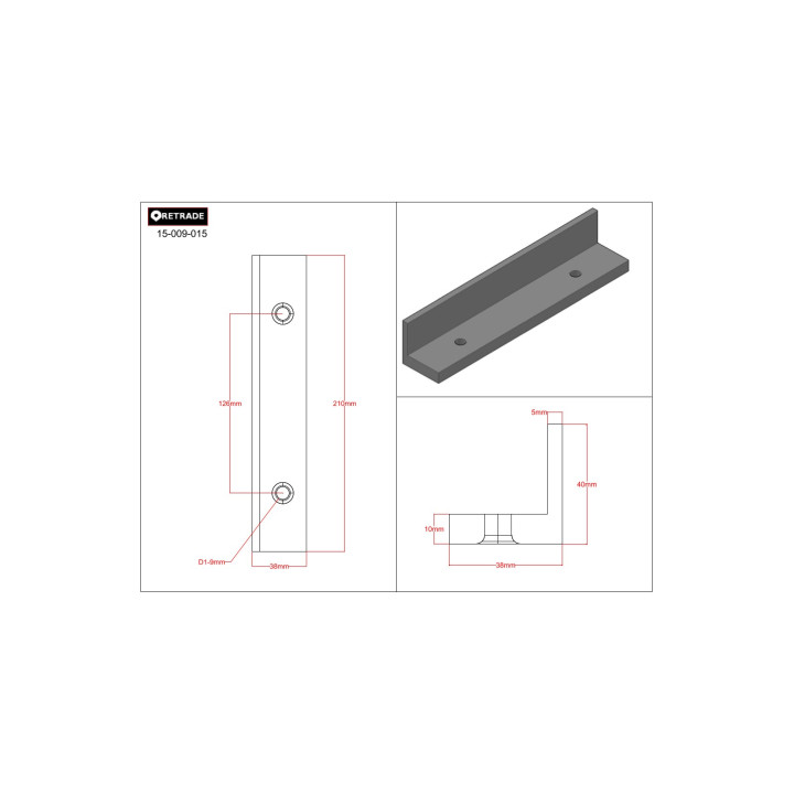 CNC 3D - Staffa di Supporte in Plastica  a L