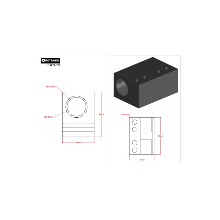 CNC 3D - Supporte in Acciaio per Albero