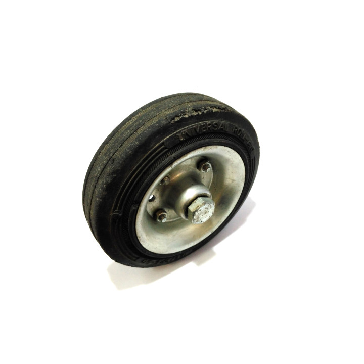 Ruota per Carreli Gomma Piena Disco in Ferro Mozzo con Cusinetti a Rulli 125x37.5