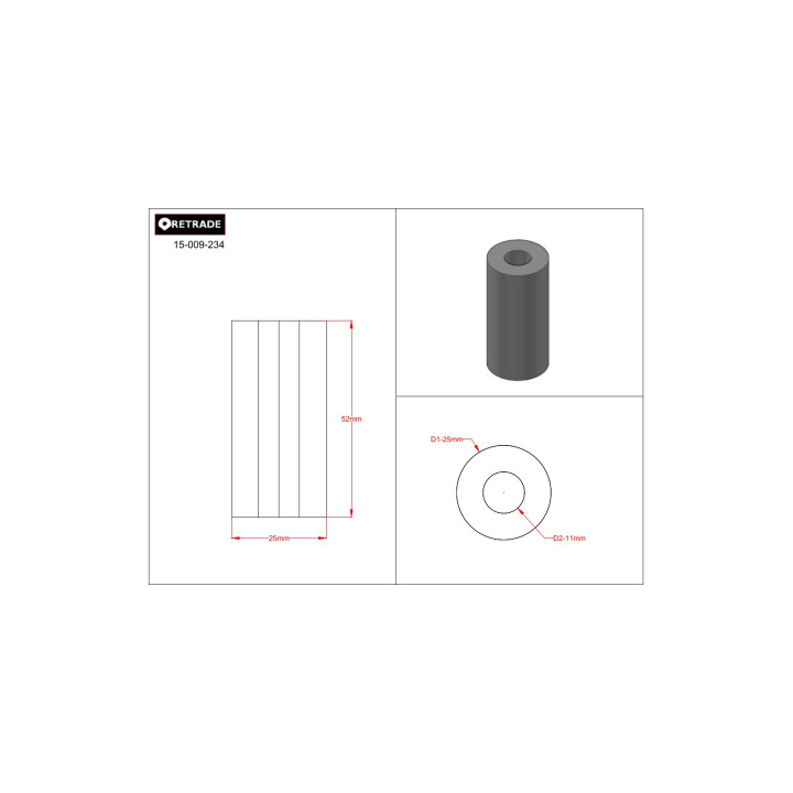 CNC 3D - Distanziale in Acciaio