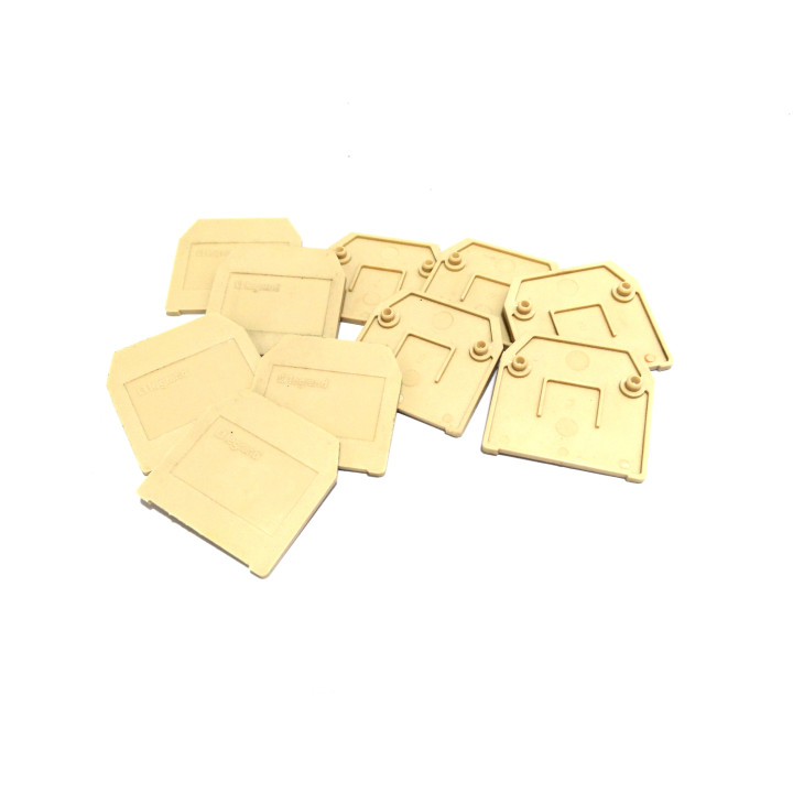 LEGRAND - 10x Piastra Terminale Beige 30x32x2mm