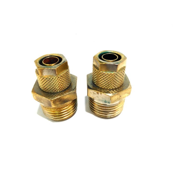 2x Raccordo 1/2" Maschio per Connettore Tubo