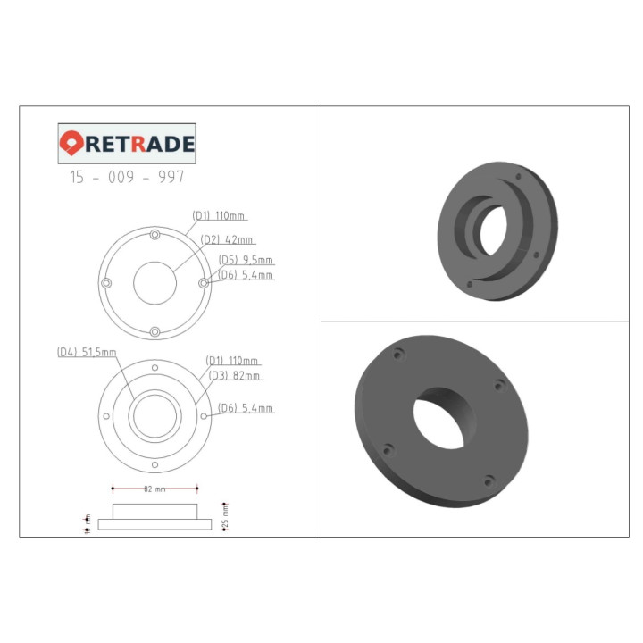 CNC 3D - Flangia in Alluminio