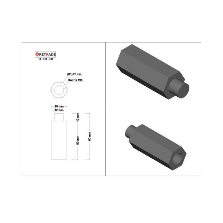 CNC 3D - Distanzatori in Acciaio Maschi/Femmina