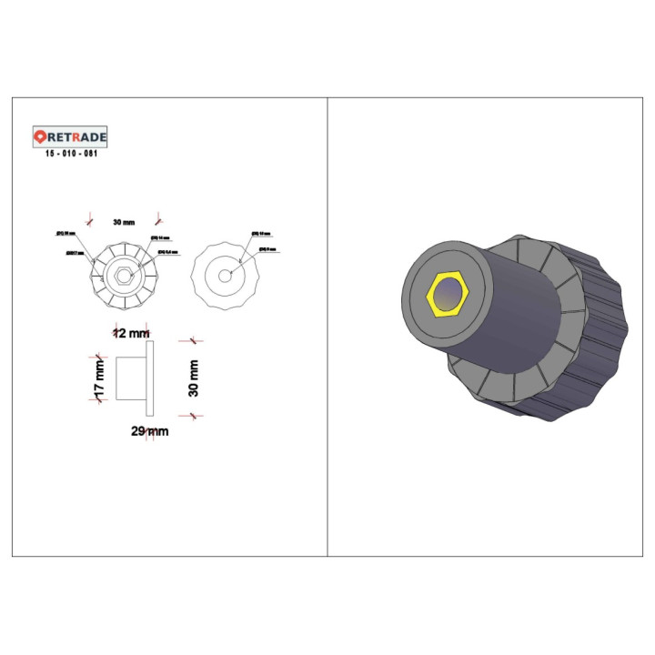 CNC 3D - Pomello Filettato