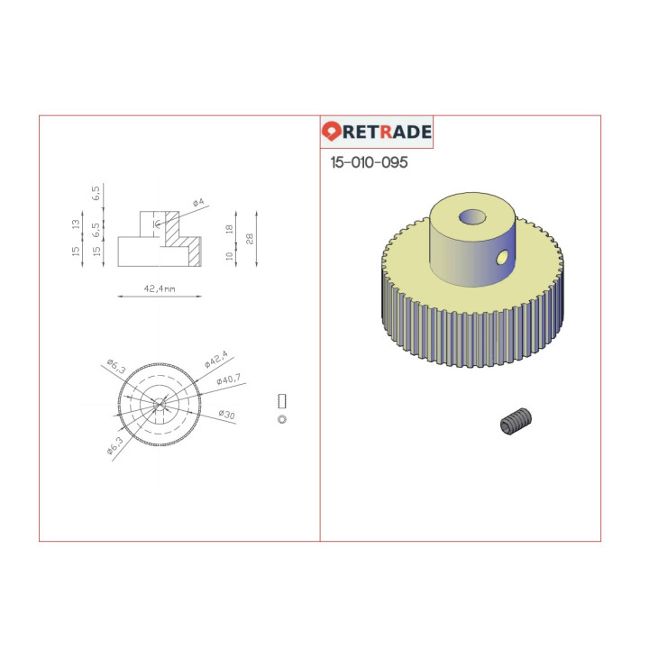CNC 3D - Ingranaggio/Puleggia per Cinghie Dentata