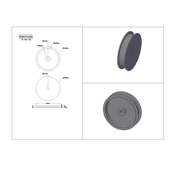 CNC 3D - Puleggia in Alluminio