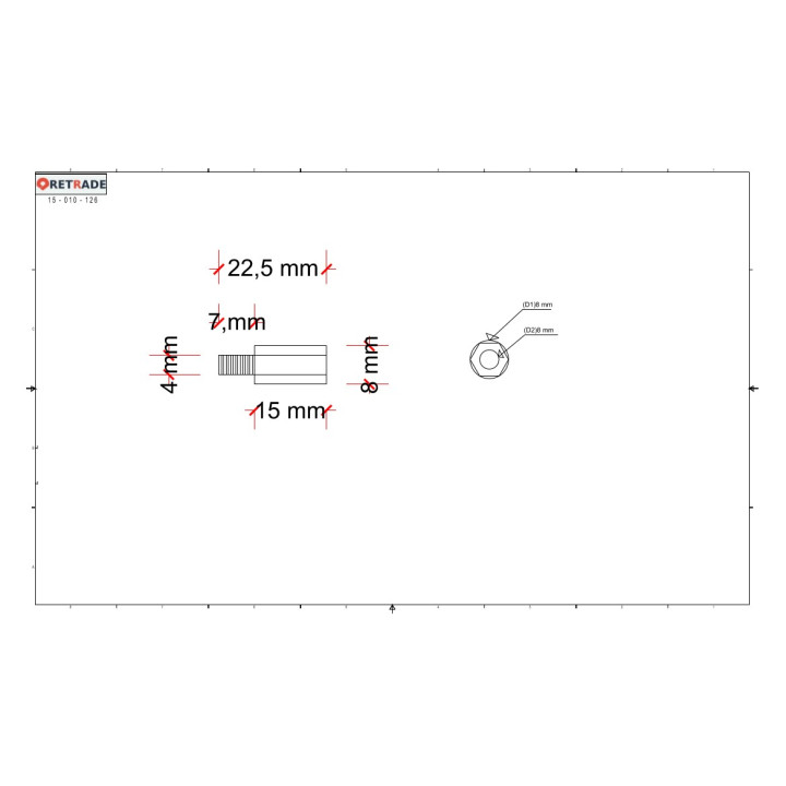 CNC 3D - 5x Distanzatori in Acciaio Maschio/Femmina
