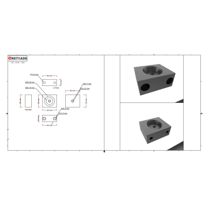 CNC 3D - Blocco di Supporto in Alluminio